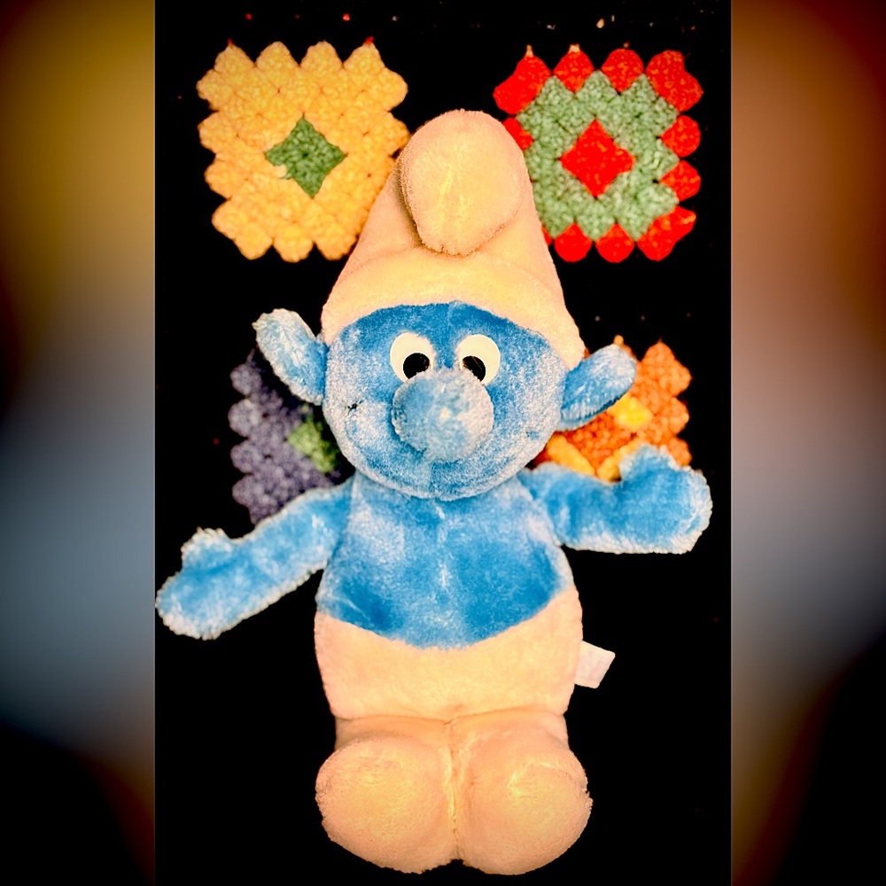 Vintage Smurf Plush Doll